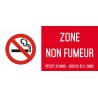 Autocollant vinyl - Zone non fumeur - L.200 x H.100 mm
